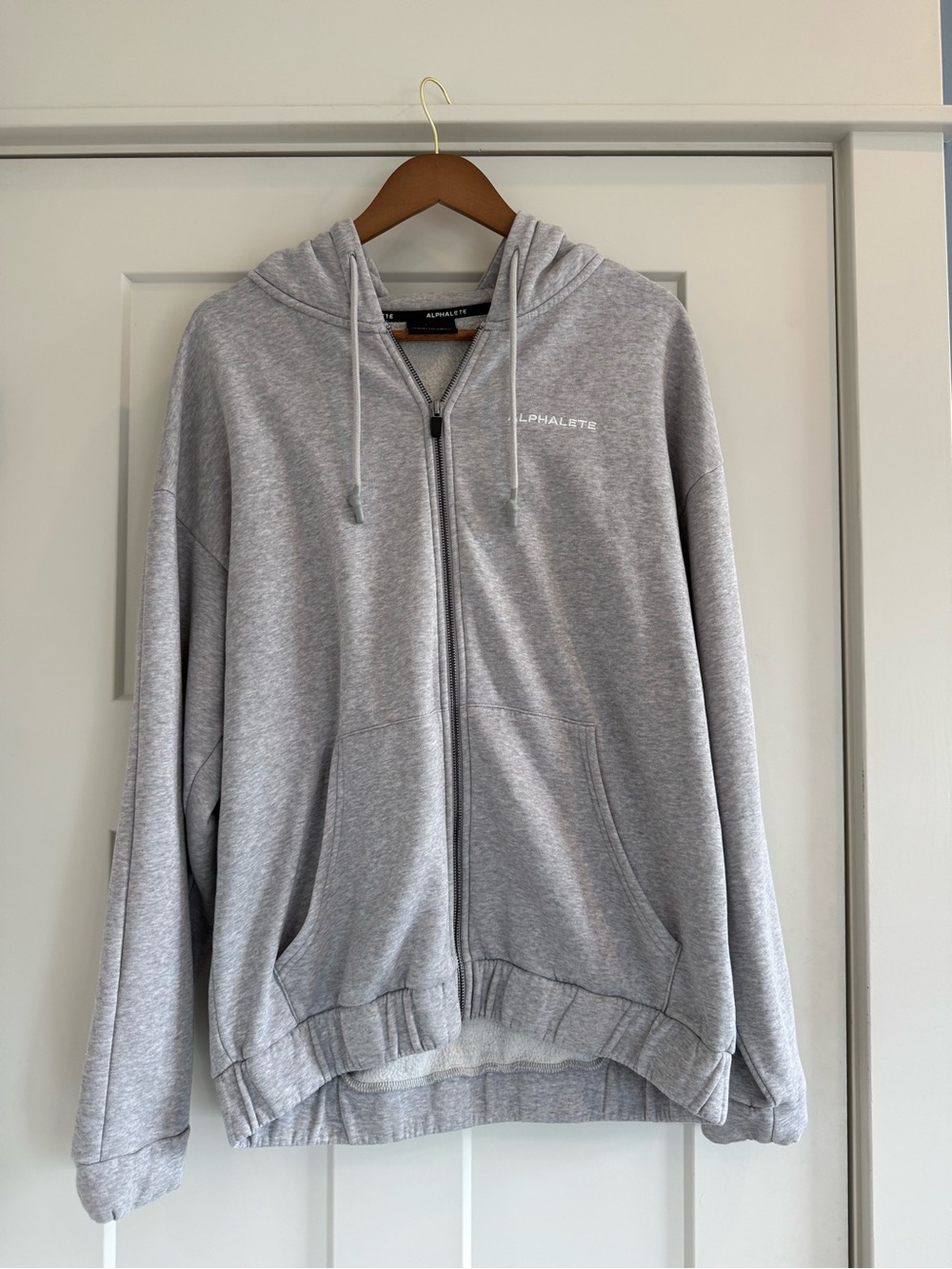 Alphalete Light Gray Full-Zip Hoodie Jacket - Size L